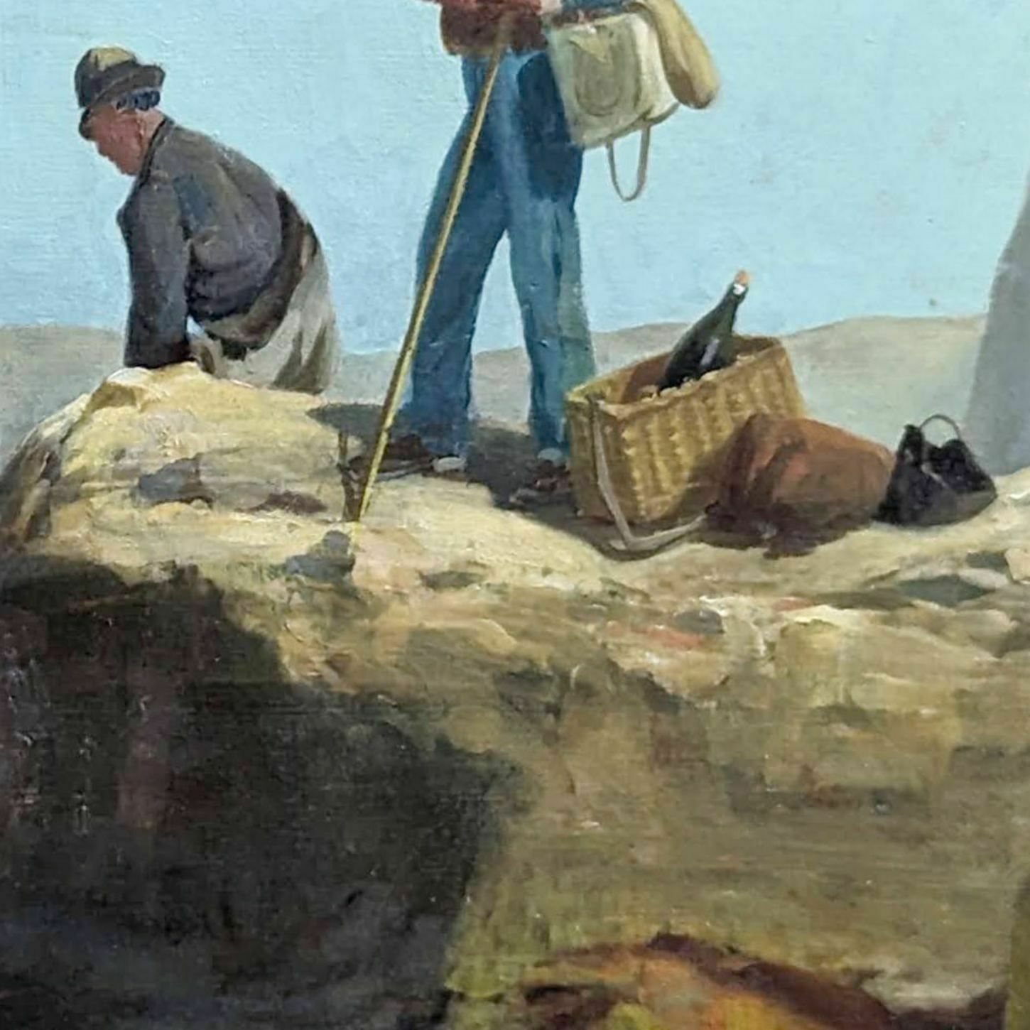 Oil On Canvas Fisherman By The Sea By F. Gautier photo buy