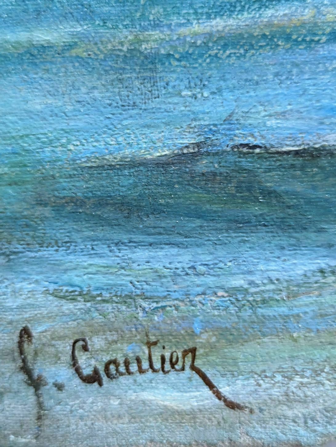 photo for sale Oil Painting On Canvas Marine By François Gautier (1842 1917)