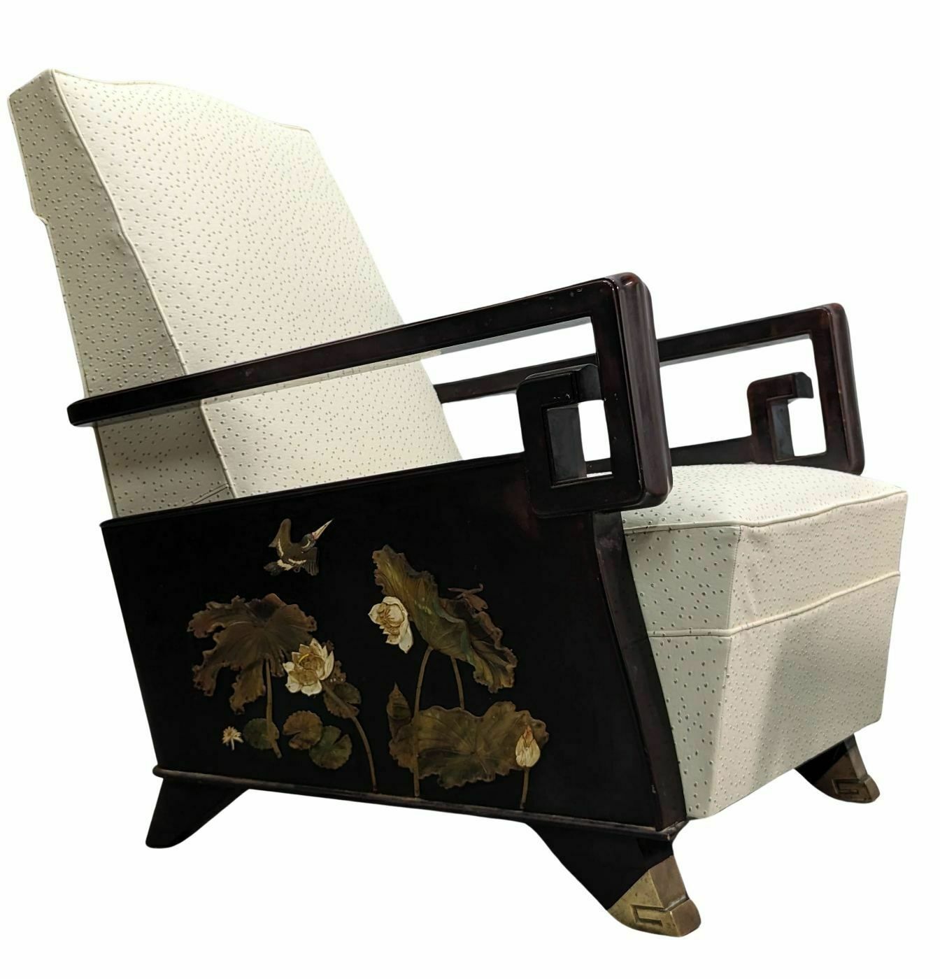 Pair Of 1940s Armchairs In An Asian Style photo vintage