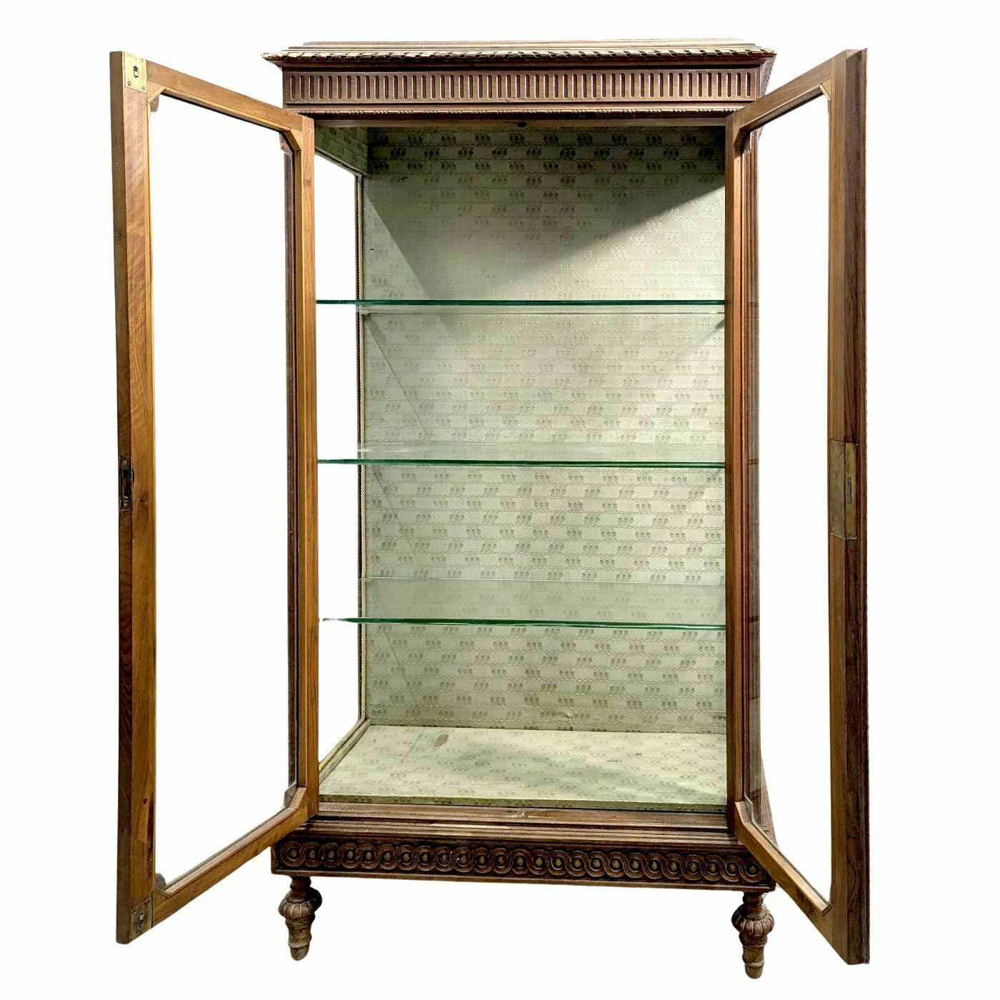 Collector's Display Case In Walnut 1900 Louis XVI Style photo furniture
