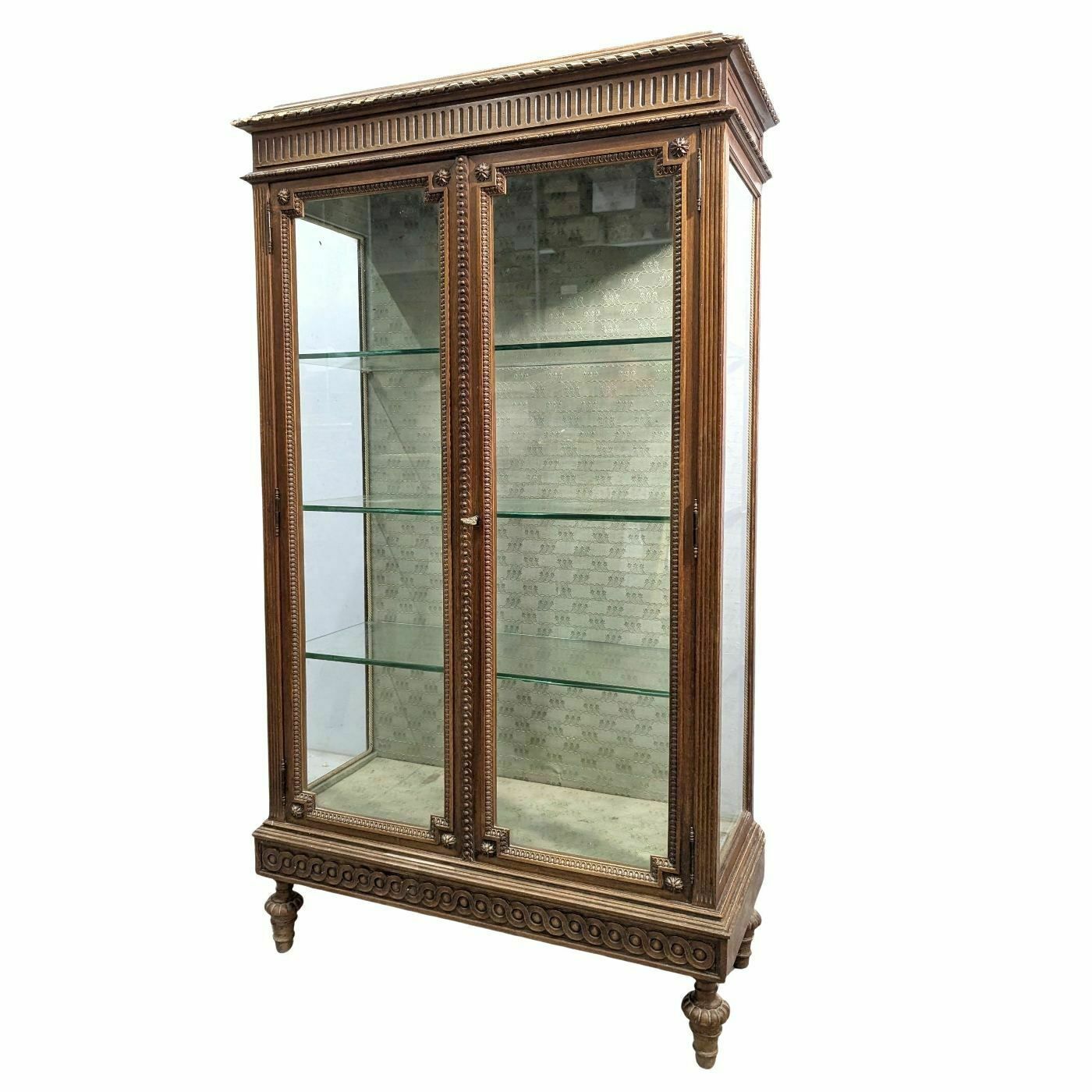 Collector's Display Case In Walnut 1900 Louis XVI Style photo for sale
