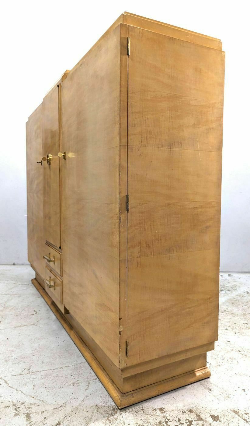 1940s Sycamore Maple Veneer Cabinet By Jules Leleu photo for sale