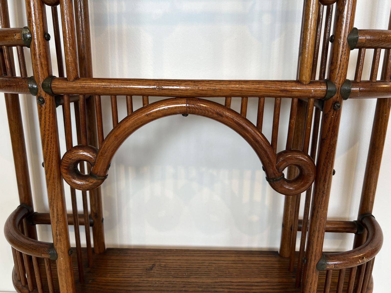 photo furniture Arts & Crafts Vintage Bentwood And Brass Wall Shelf