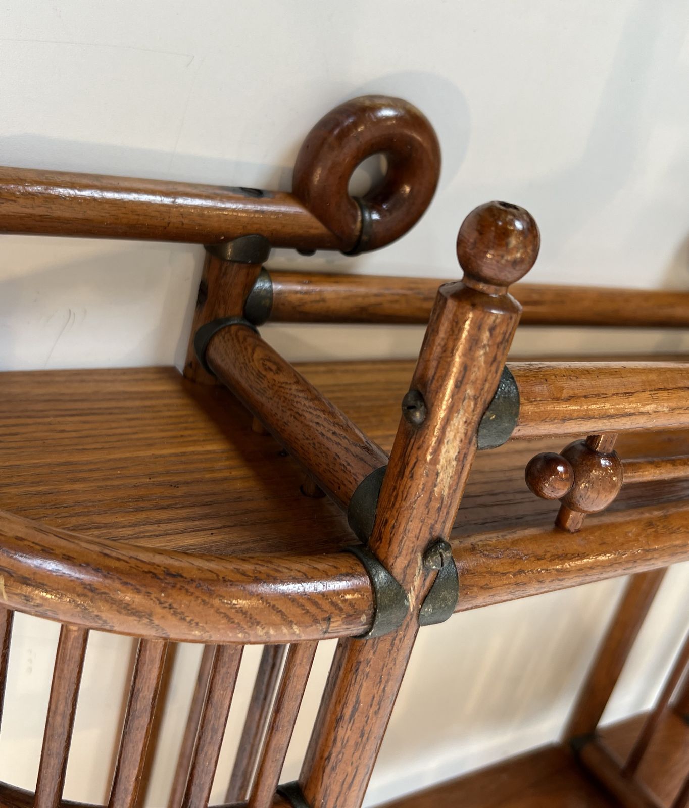 photo buy Arts & Crafts Vintage Bentwood And Brass Wall Shelf