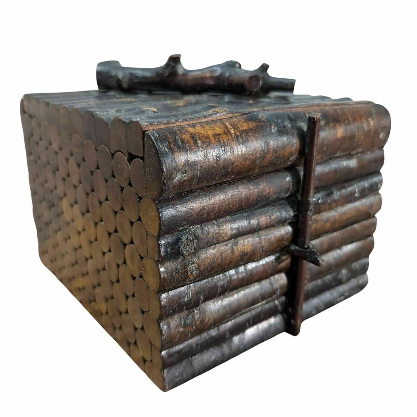 End Grain Wood Cigarette Box Circa 1900