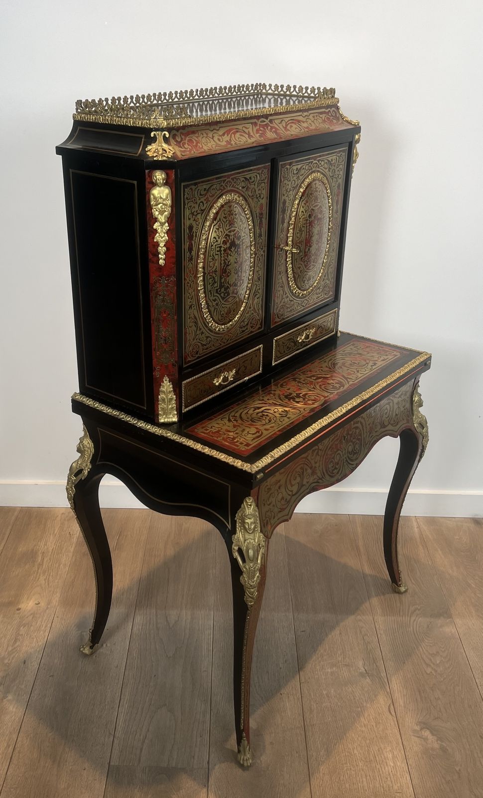 Bonheur Du Jour Desk In Boulle Marquetry From The Napoleon III Period photo furniture
