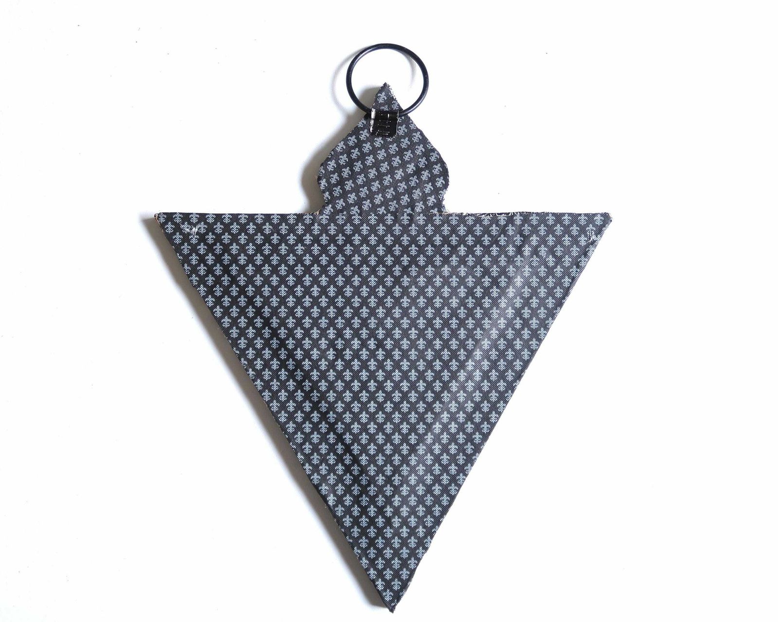 Berber Moroccan Triangular Metal Mirror With Red And Blue Turquoise Pearls, 1980s / Triangle, Folk, Morocco, Arab, Arabian photo 375.0