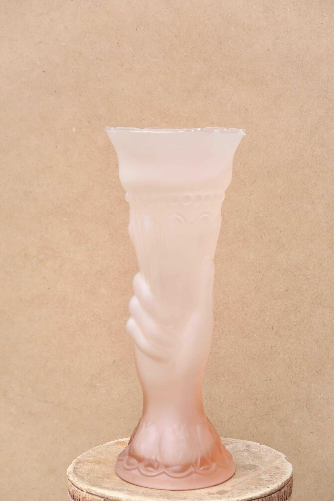 Italian Pale Pink Vase, Hand Decor, 1960s / Made In Italy, Empoli, Genie Bottle Family photo for sale