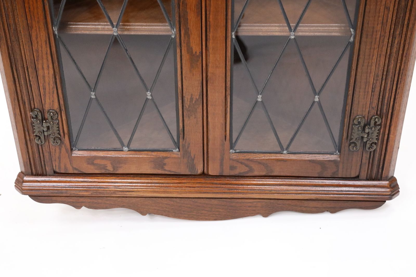 Old Charm Oak Hanging Corner Display Cabinet In Tudor Brown #19 Free Uk Delivery photo vinterior