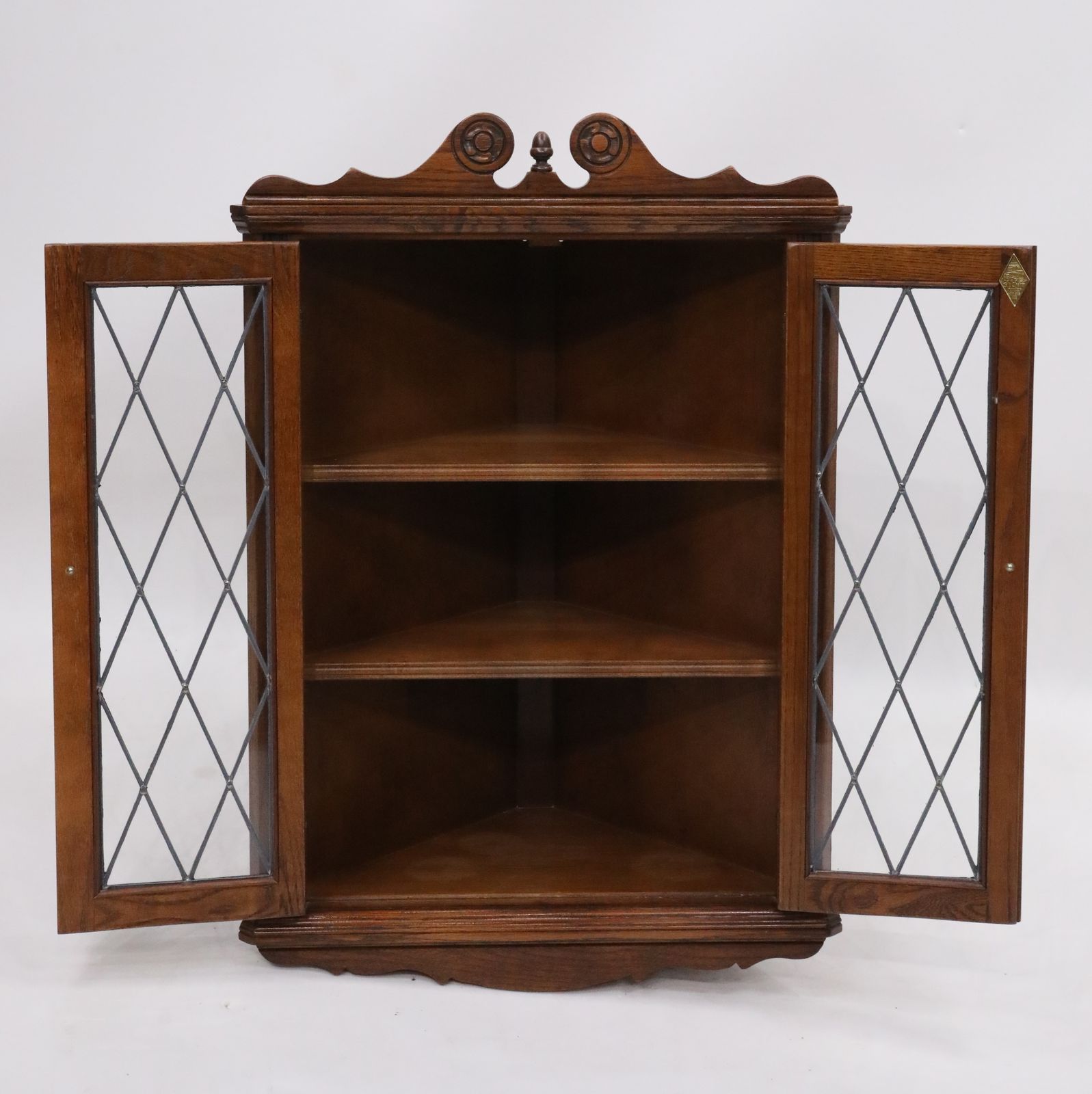Old Charm Oak Hanging Corner Display Cabinet In Tudor Brown #19 Free Uk Delivery photo buy