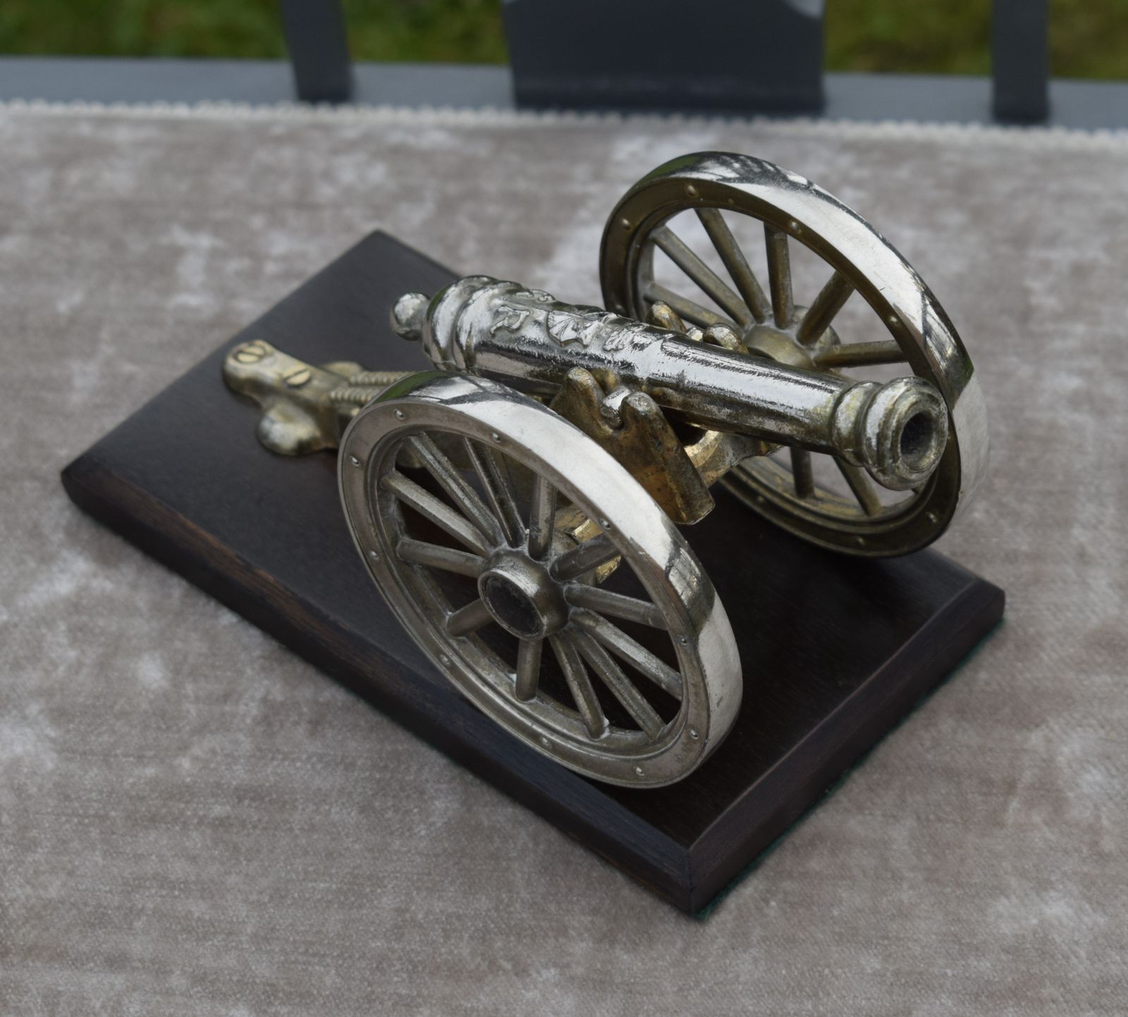 Model Of Cannon On Carriage, 1950s photo Home Decor