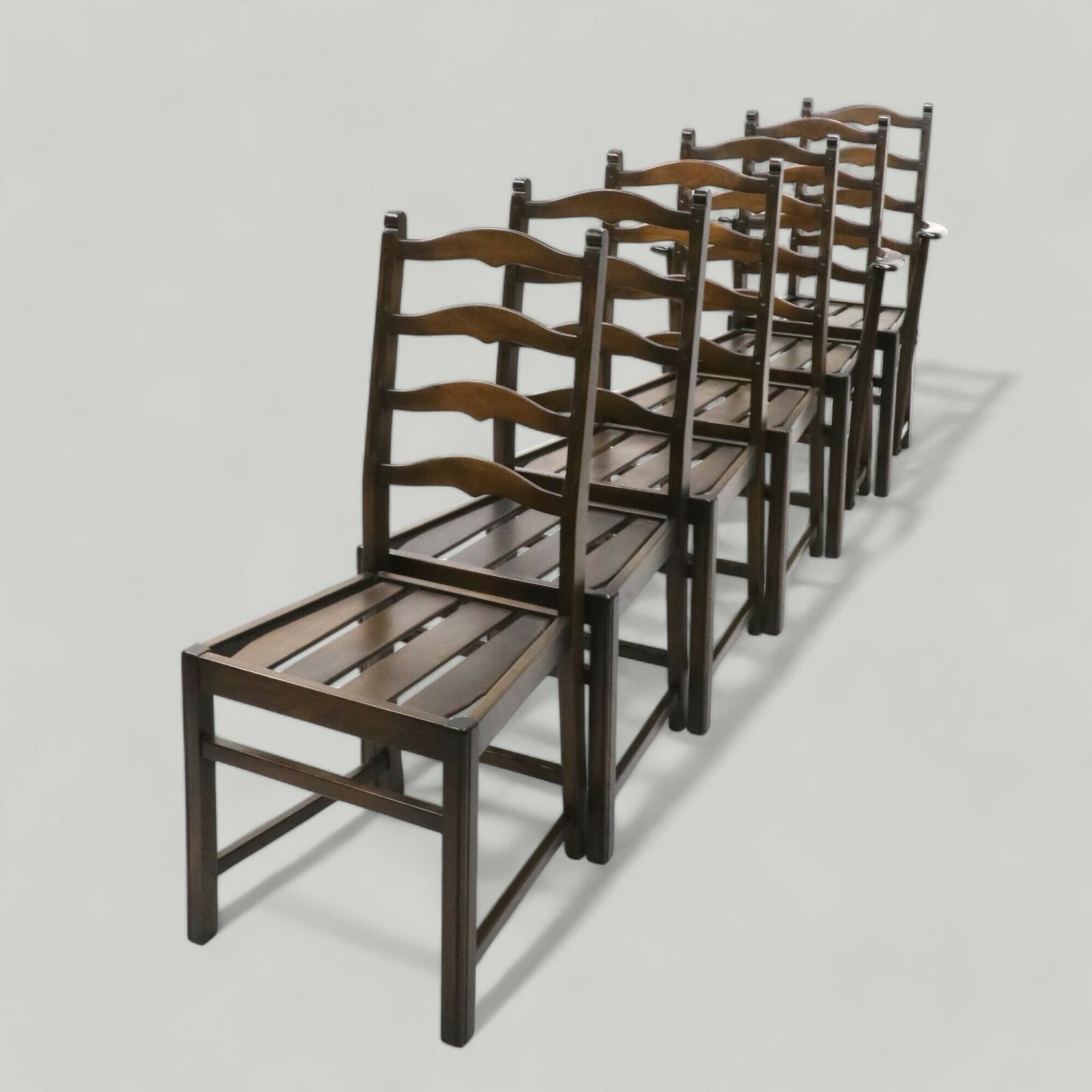 6 Ercol Ladderback Dining Chairs In Dark Finish Free Nationwide Delivery* photo for sale