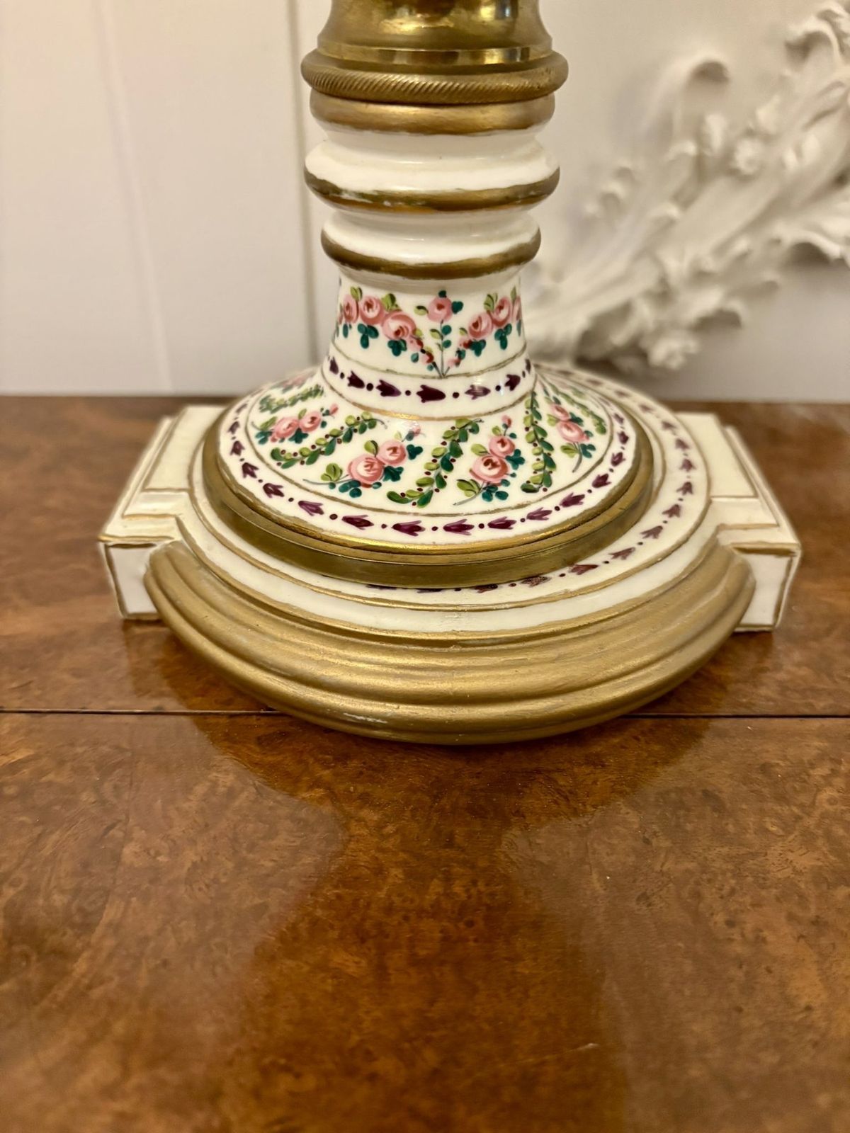 Outstanding Quality Large French Antique 19th Century Hand Painted Porcelain Urn Shaped Mantle Clock photo furniture