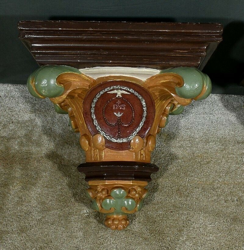 Pair Of Plaster Wall Consoles, Baroque Style – Late 19th Century photo Lighting