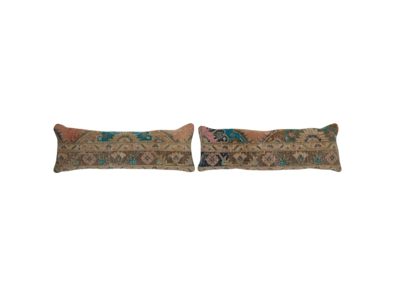 Traditional Turkish Rug Pillow Cover, Set Of Two Handmade Lumbar Bedding Cover, Carpet Soft Wool Pillow