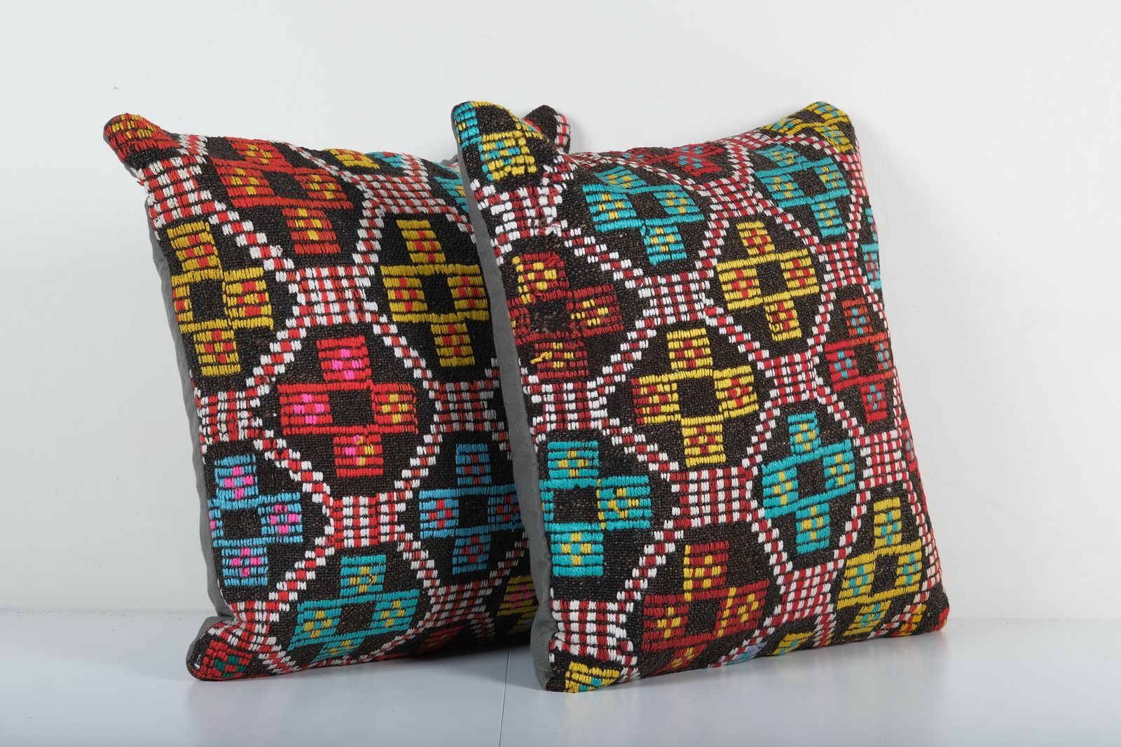 Handmade Decorative Jajim Kilim Pillow, Pair Kilim Cushion Cover, Set Tribal Pillow Cover, Natural Rustic Case photo for sale