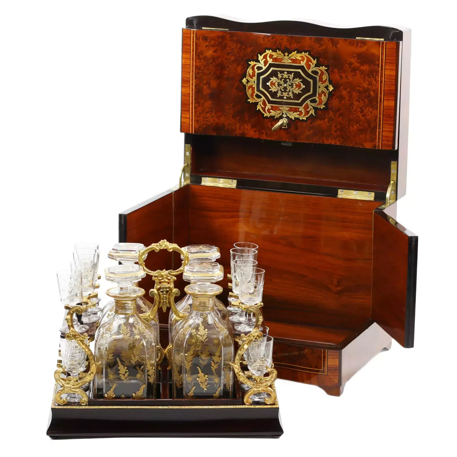 Carriage Bar In Marquetry Technique In The Style Of Napoleon III. 19th Century. photo furniture
