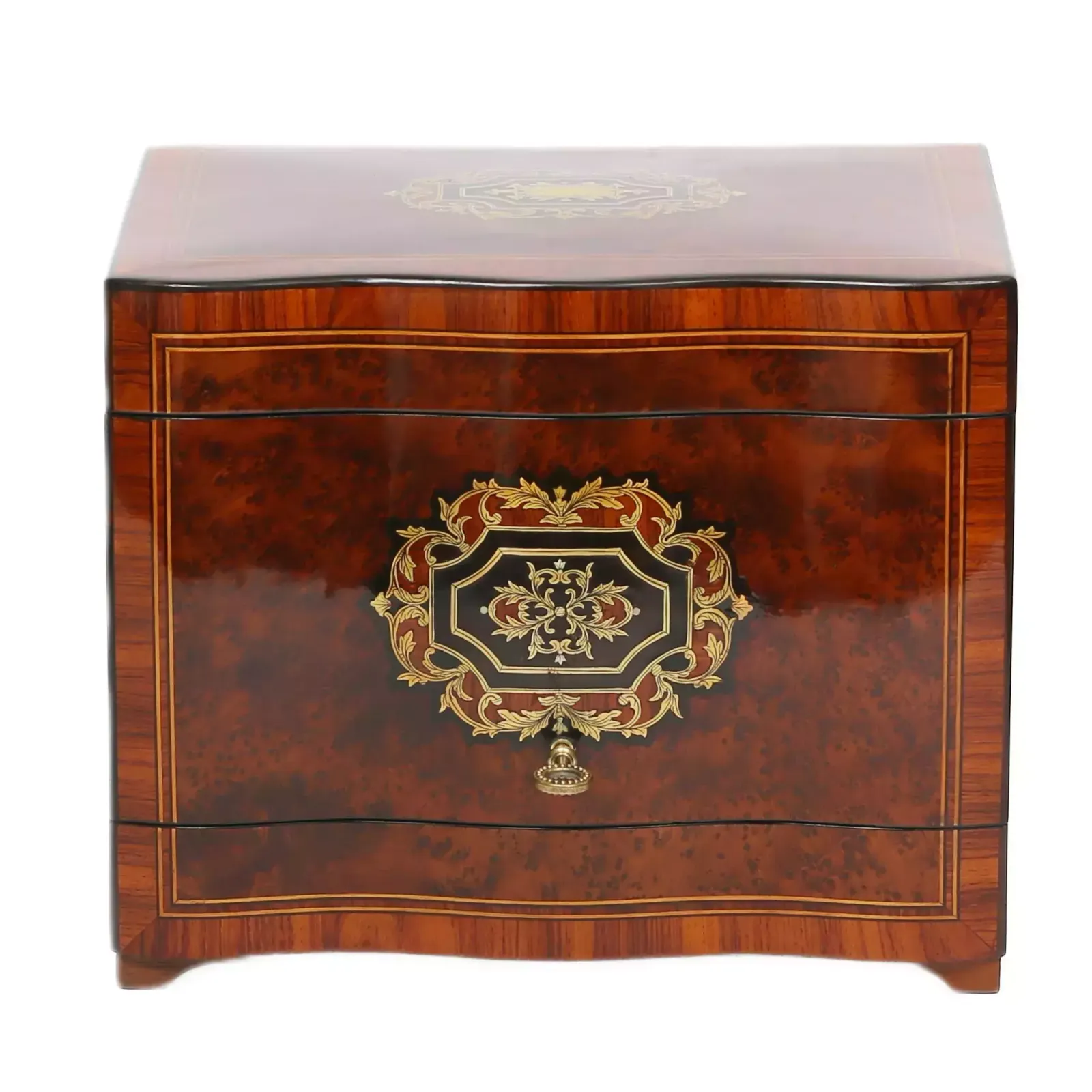 Carriage Bar In Marquetry Technique In The Style Of Napoleon III. 19th Century. photo for sale
