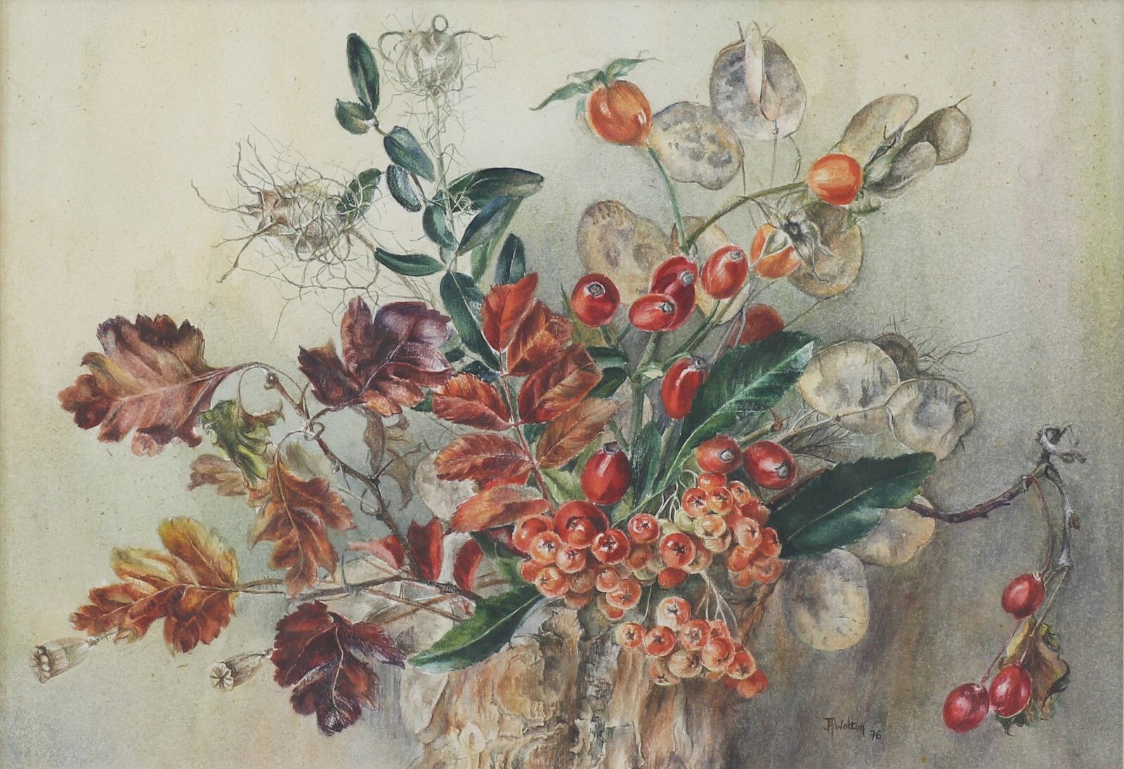 Watercolour By Jacqueline Wolton. "Autumn Fruits". photo furniture