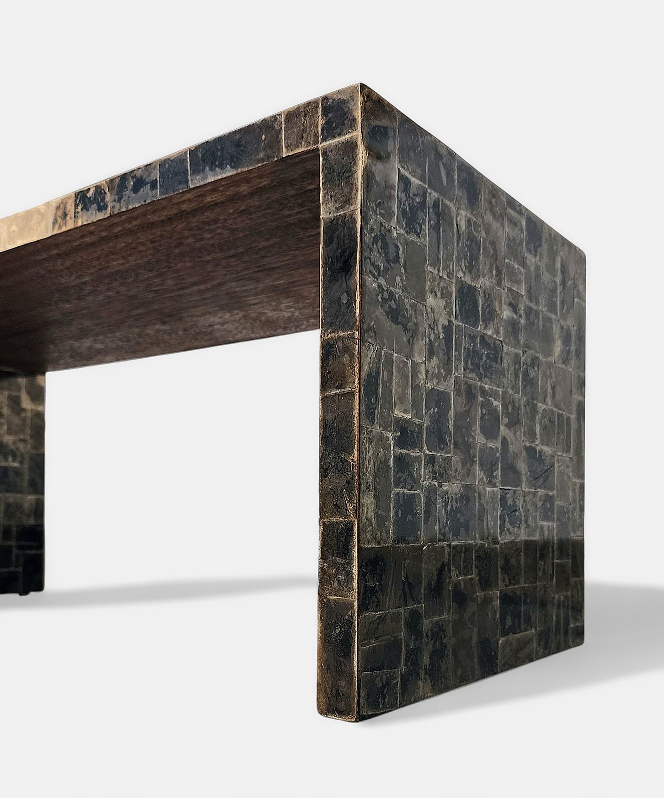1920s Art Déco Rectangular Mica Covered Wood Auxiliary End Table By Jean Michel Frank, France photo vintage
