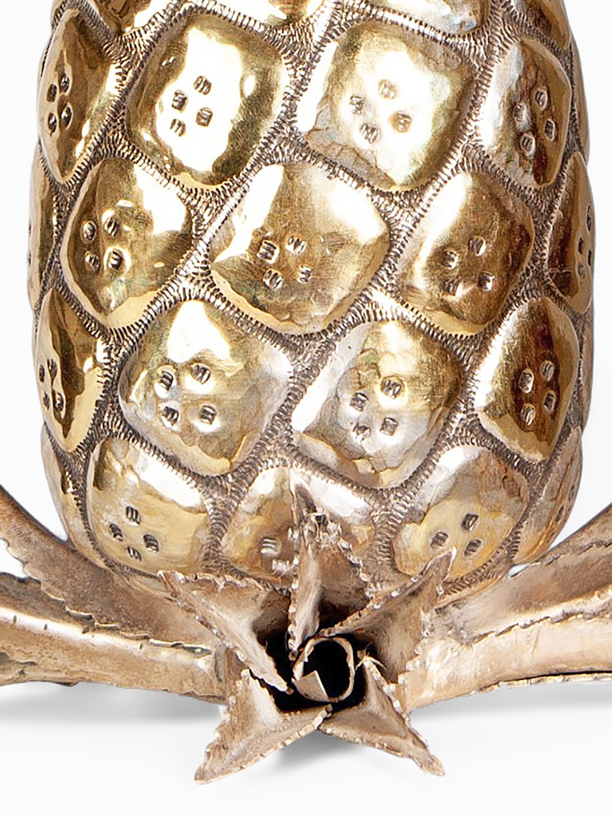 Mid 20th Century Modern Gilt Brass Decorative Pineapple Sculpture/Newel Post, Italy photo 1000.0
