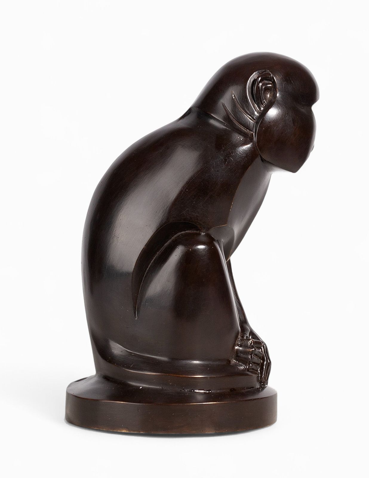 Early 20th Century Art Déco Bronze Monkey Sculpture By édouard Marcel Sandoz For The Robecchi Foundry, France photo 44900.0