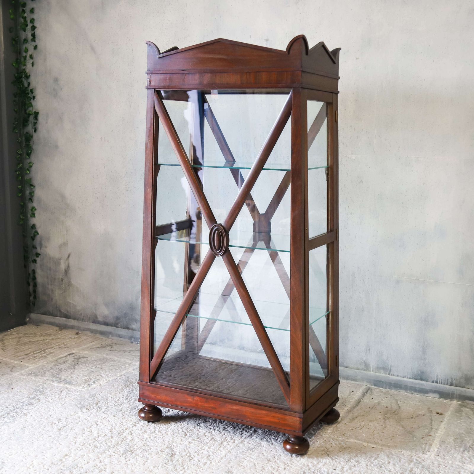 Mid Century Mahogany Display Cabinet In The William IV Style photo for sale