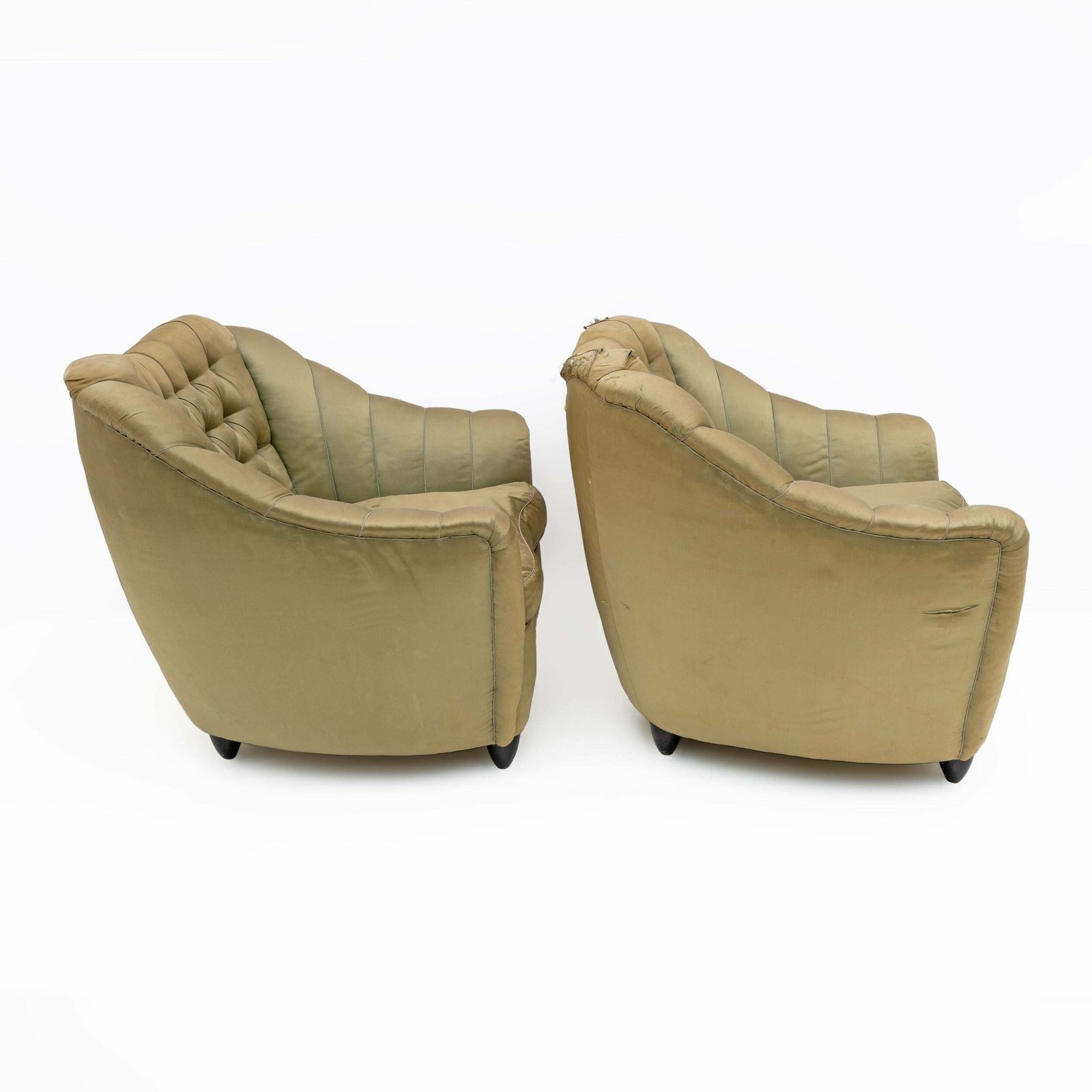 Pair Of Gio Ponti Mid Century Modern Curved Armchairs For Casa E Giardino, 1940s photo 5486.0