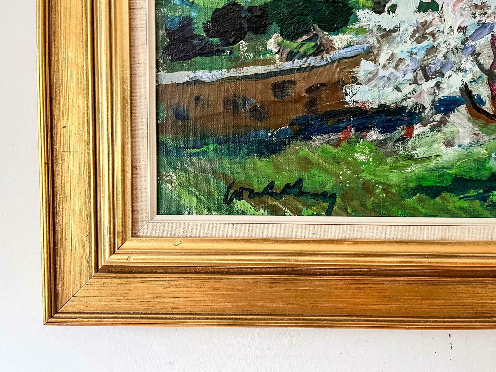 Mediterranean Landscape, Swedish Oil On Canvas, Signed Bertil Wahlberg photo Art