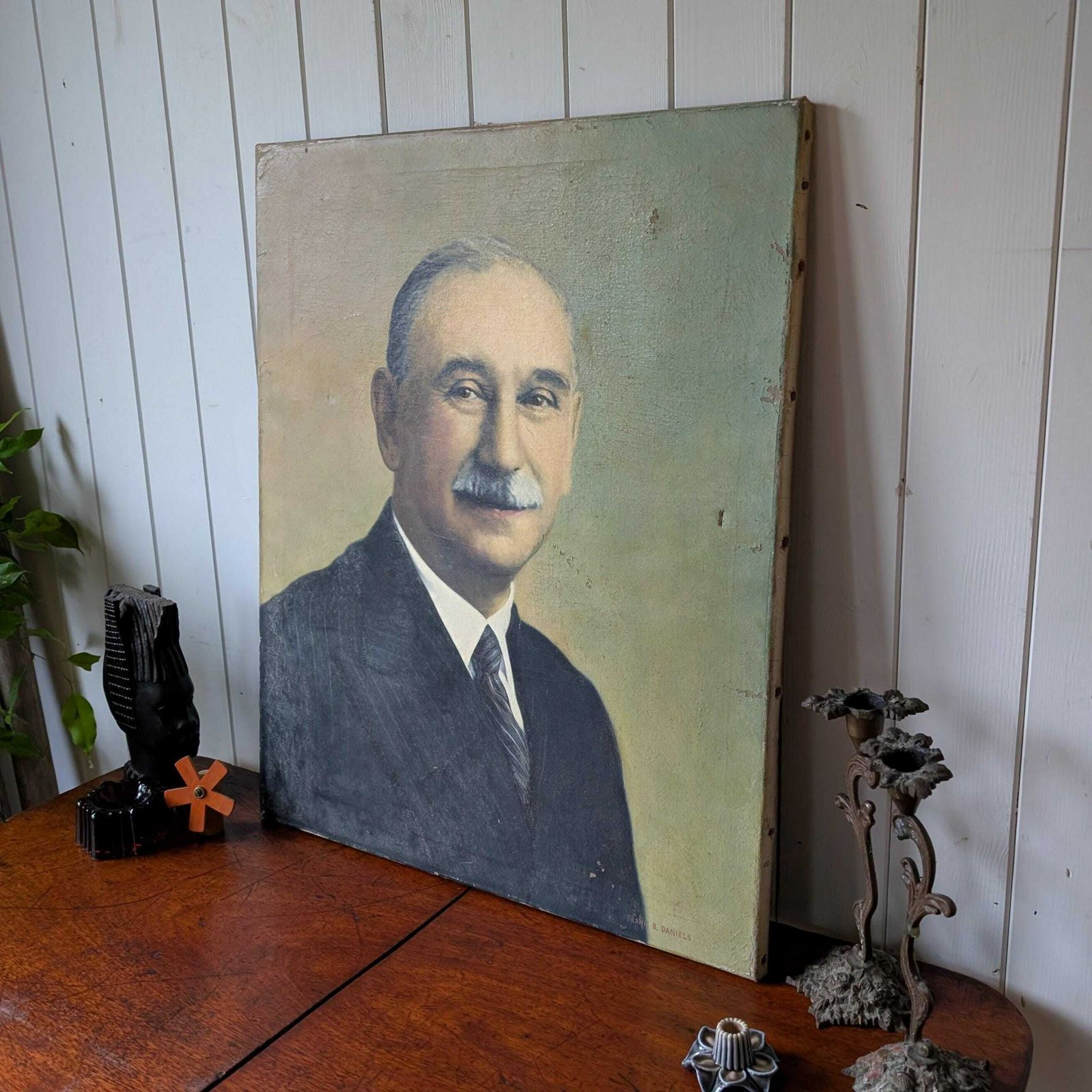 Oil Portrait Of A Gentlemen, 1920s photo furniture