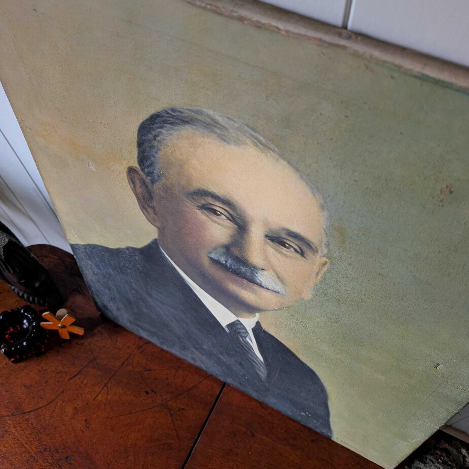 Oil Portrait Of A Gentlemen, 1920s photo for sale