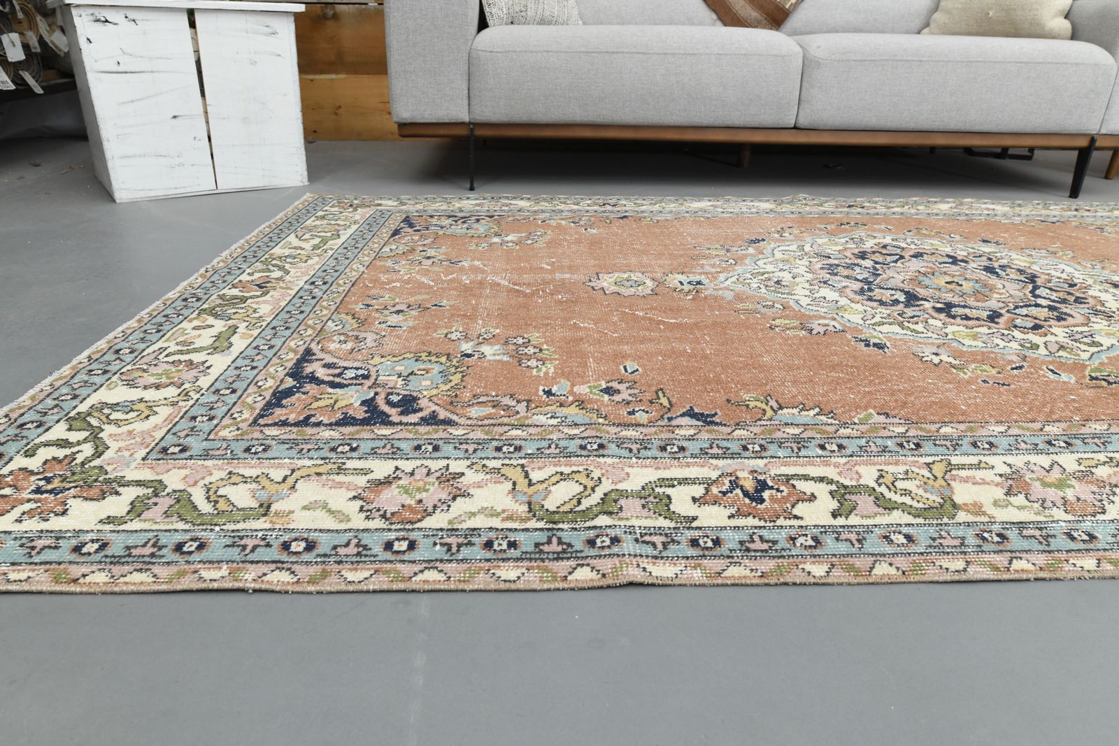 163x268 Cm Turkish Area Rug, Vintage Rugs, Oushak Carpet, Living Room, Handmade Floor, Washable, photo 620.0
