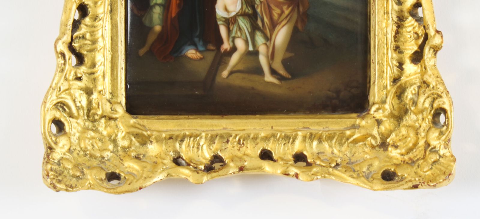 Antique Porcelain Plaque In Gilded Frame Of Abraham19th C photo 750.0