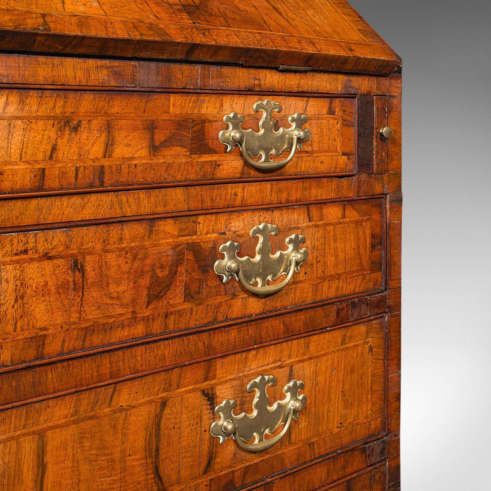 6850.0 Antique Gentleman's Bureau, English, Walnut, Writing Desk, Secretaire, Georgian photo