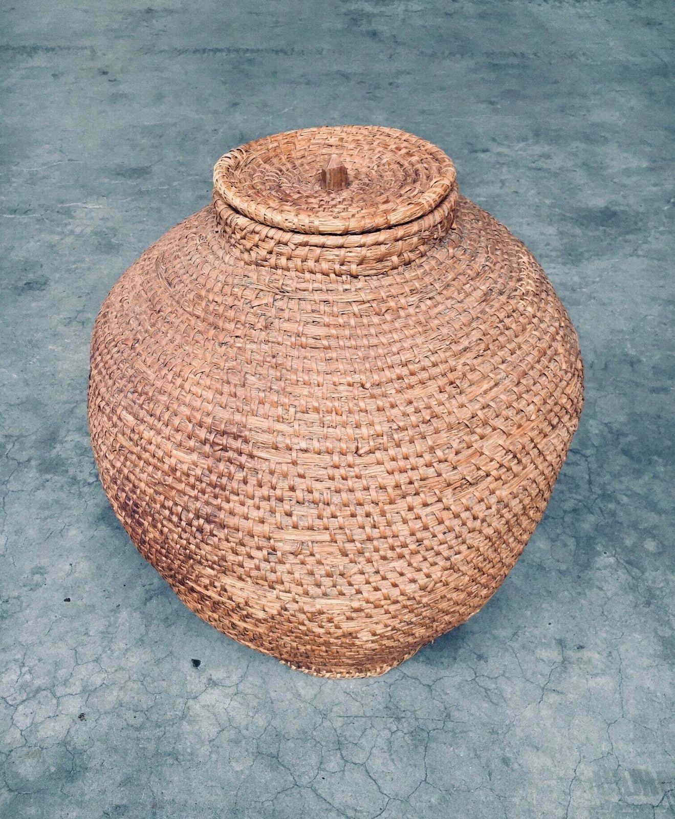 photo buy Begin 20e Eeuw Folk Art Primitieve Xl Straw Basket