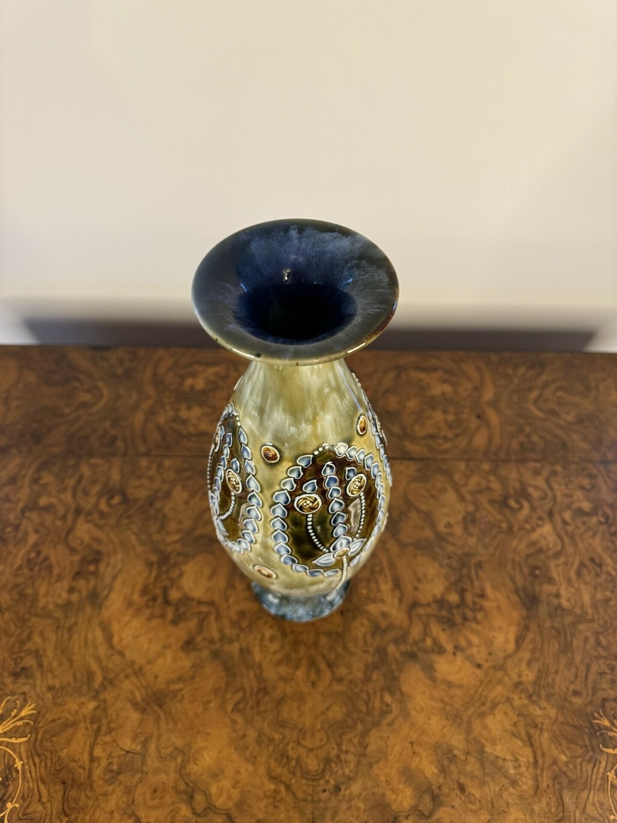 Elegant Quality Pair Of Art Nouveau Royal Doulton Shaped Vases photo vinterior