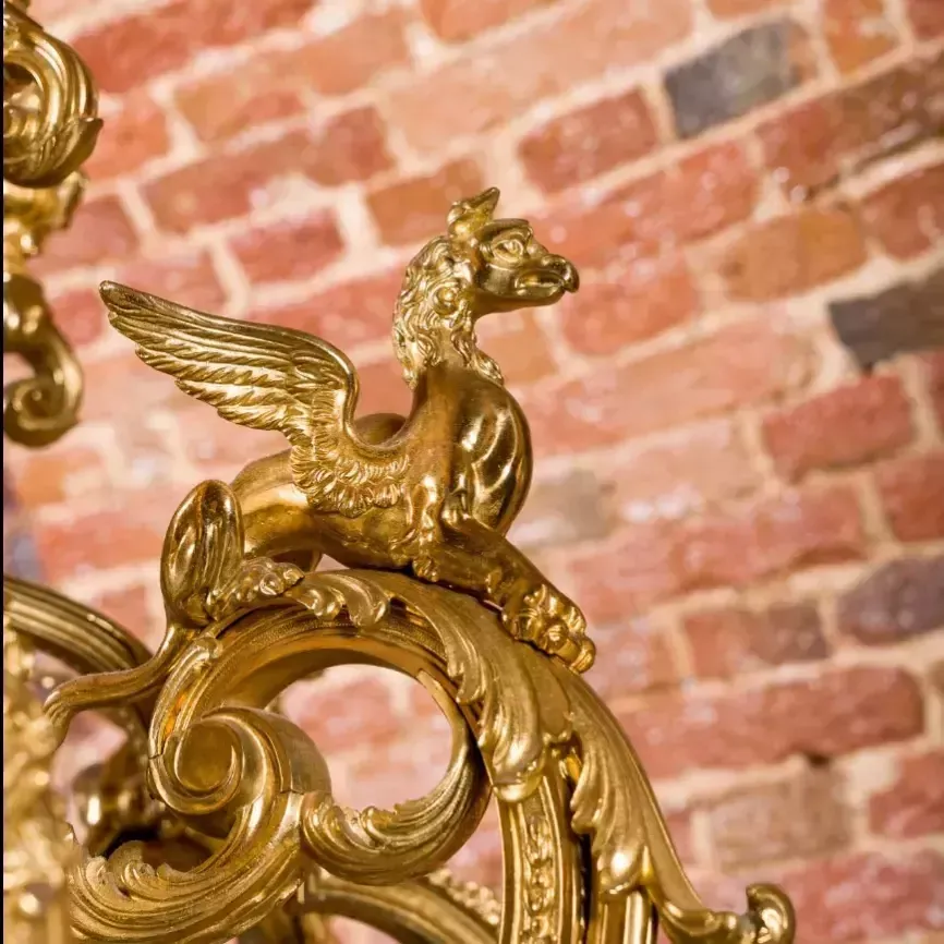 French Gilded Bronze Chandelier Napoleon III. XIX Century. photo furniture