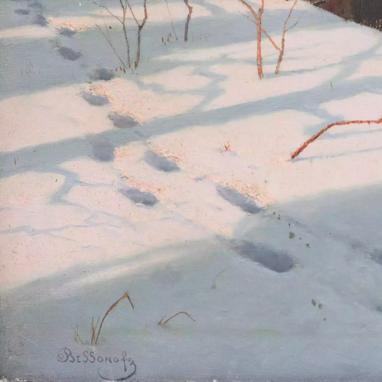 Winter Landscape. River Bank In Winter. Boris Bessonov (1862 1934) photo 6715.0
