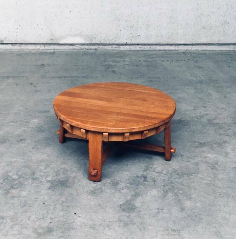 Brutalistisch Vormgegeven Handgemaakte Eiken Salontafel, Nederland, Ca. Jaren 1950 photo buy