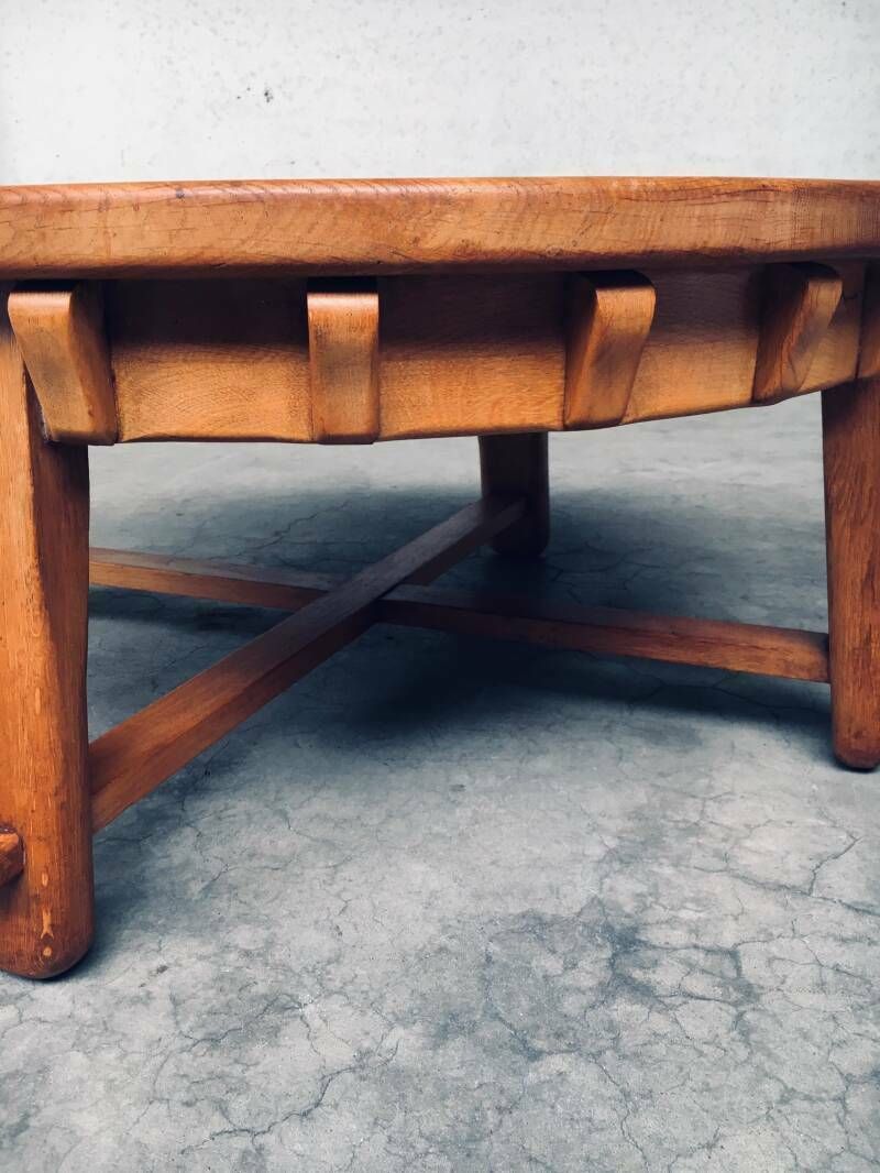 photo buy Brutalistisch Vormgegeven Handgemaakte Eiken Salontafel, Nederland, Ca. Jaren 1950