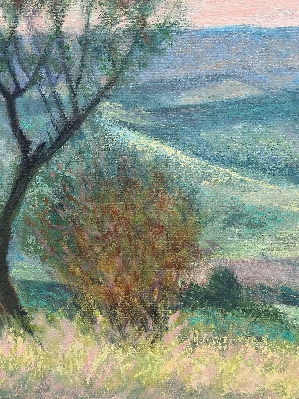Jacob Markiel20th Century French Modernist Oil Painting Hazy Summer French Meadows Landscape photo Art
