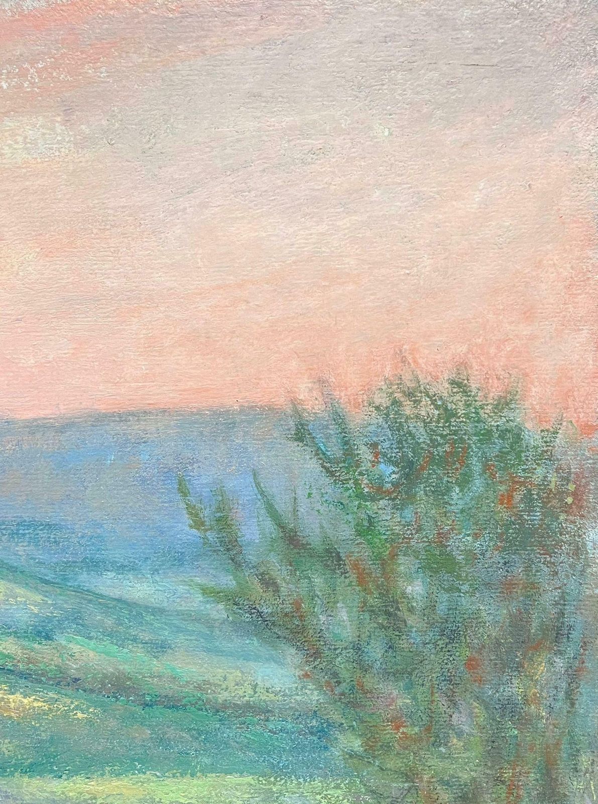 photo furniture Jacob Markiel20th Century French Modernist Oil Painting Hazy Summer French Meadows Landscape