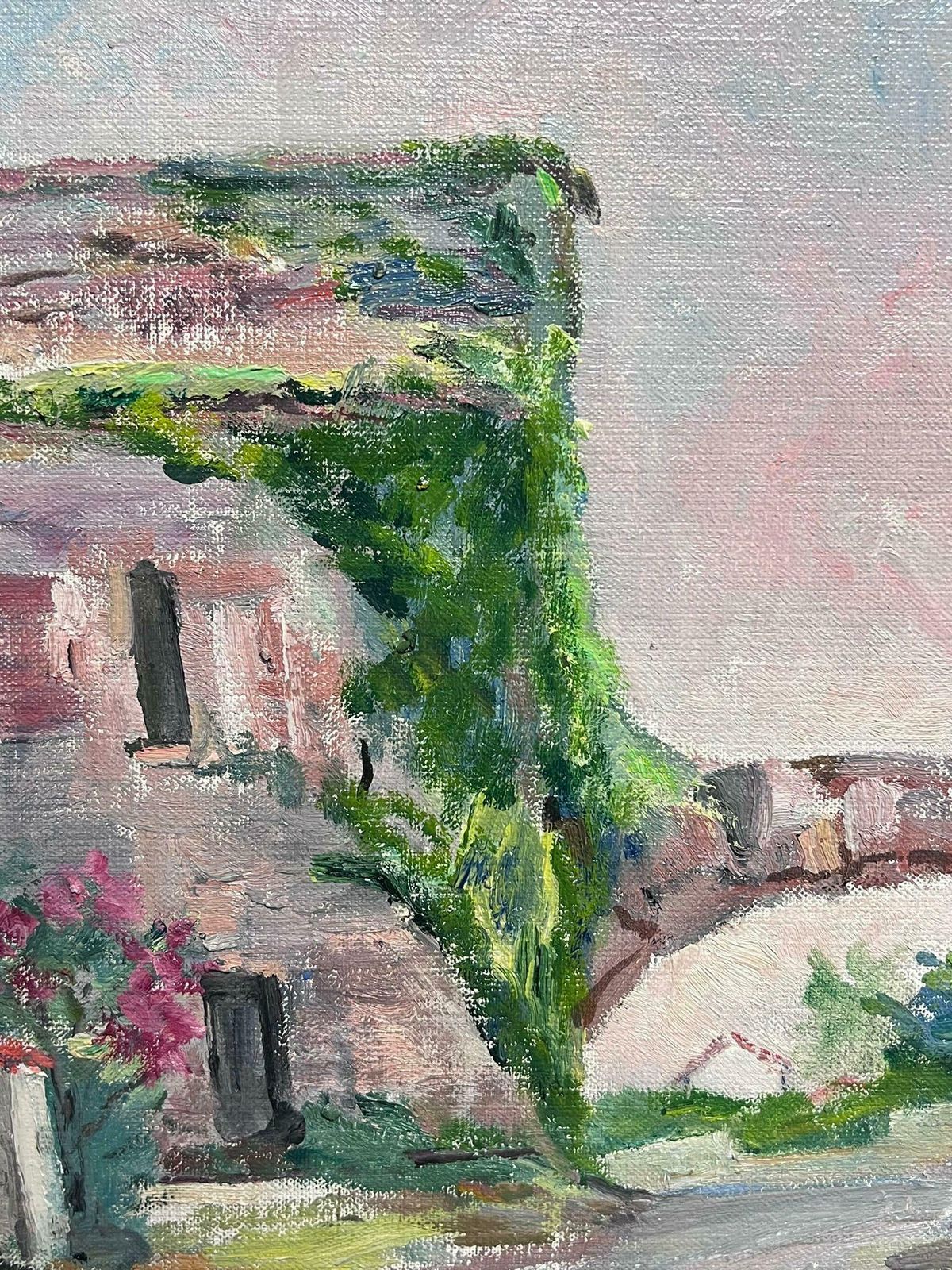 Regine David1950's French Post Impressionist Signed Oil Old Provencal French Village Garden1950's photo 760.0