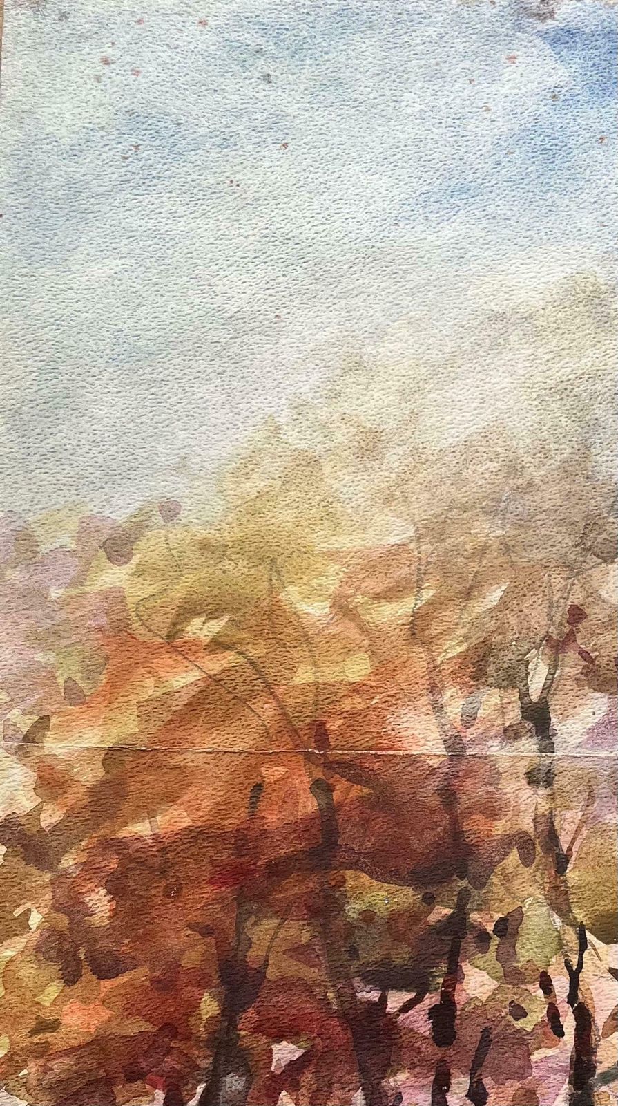 Maurice Mazeiliefrench Impressionist Watercolor Of Autumnal Woodland Scene20th Century photo 184.0