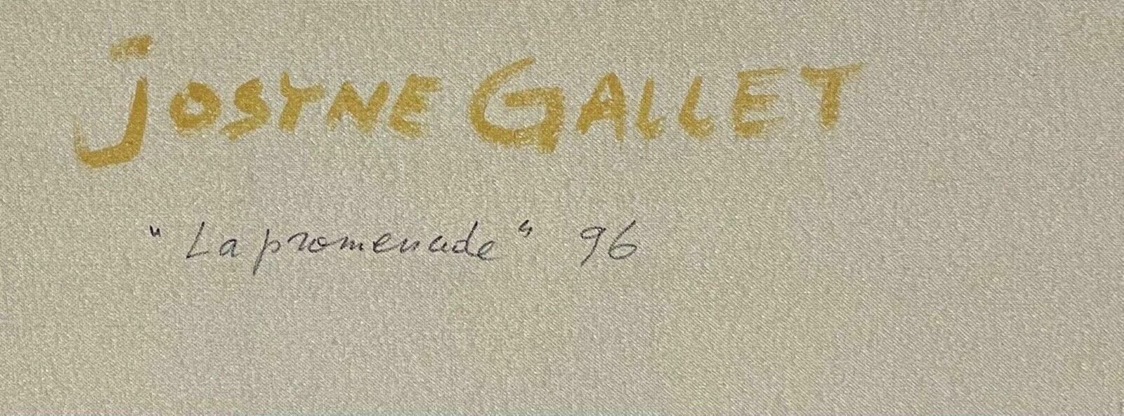 Jostne Galletfrench Modernist Signed Oil, Figures In Golden Green Landscape photo vinterior