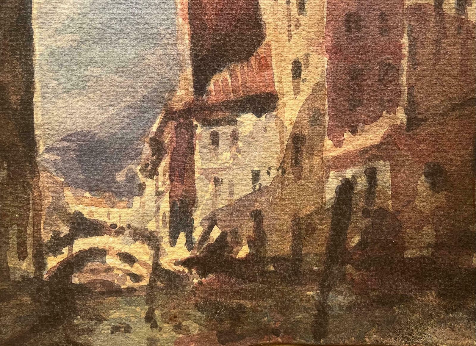 Maurice Mazeiliefrench Impressionist Watercolor Of Venice Cityscape With Tower And Canal20th Century photo 153.0