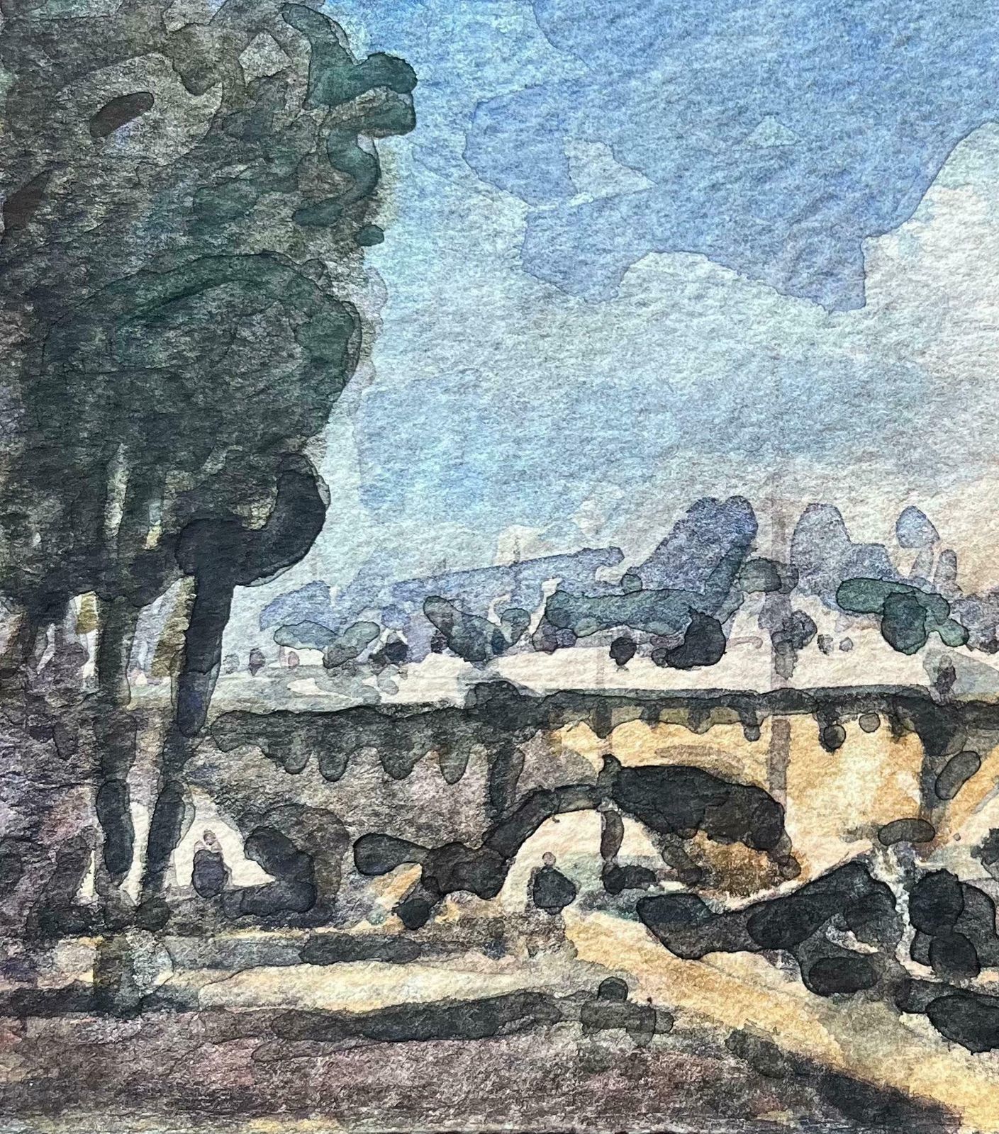 Maurice Mazeiliefrench Impressionist Watercolor Of View Of Silhouette Of The Eiffel Tower20th Century photo 255.0