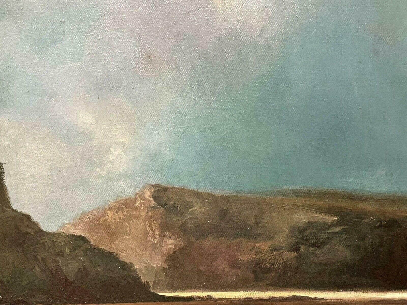 photo for sale R.Gore1970s British Impressionist Signed Oil Painting   Windswept Beach Scene & Cliffs20th Century