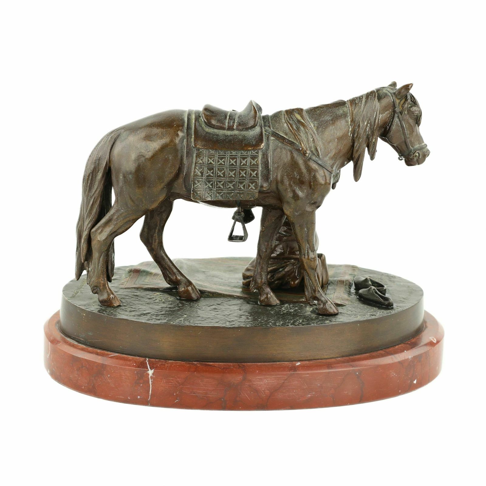 Bronze Figure Praying Muslim (Namaz In The Steppe) Bronze, A. Wolf. H. Gladenbeck & Sohn 1900s. photo furniture