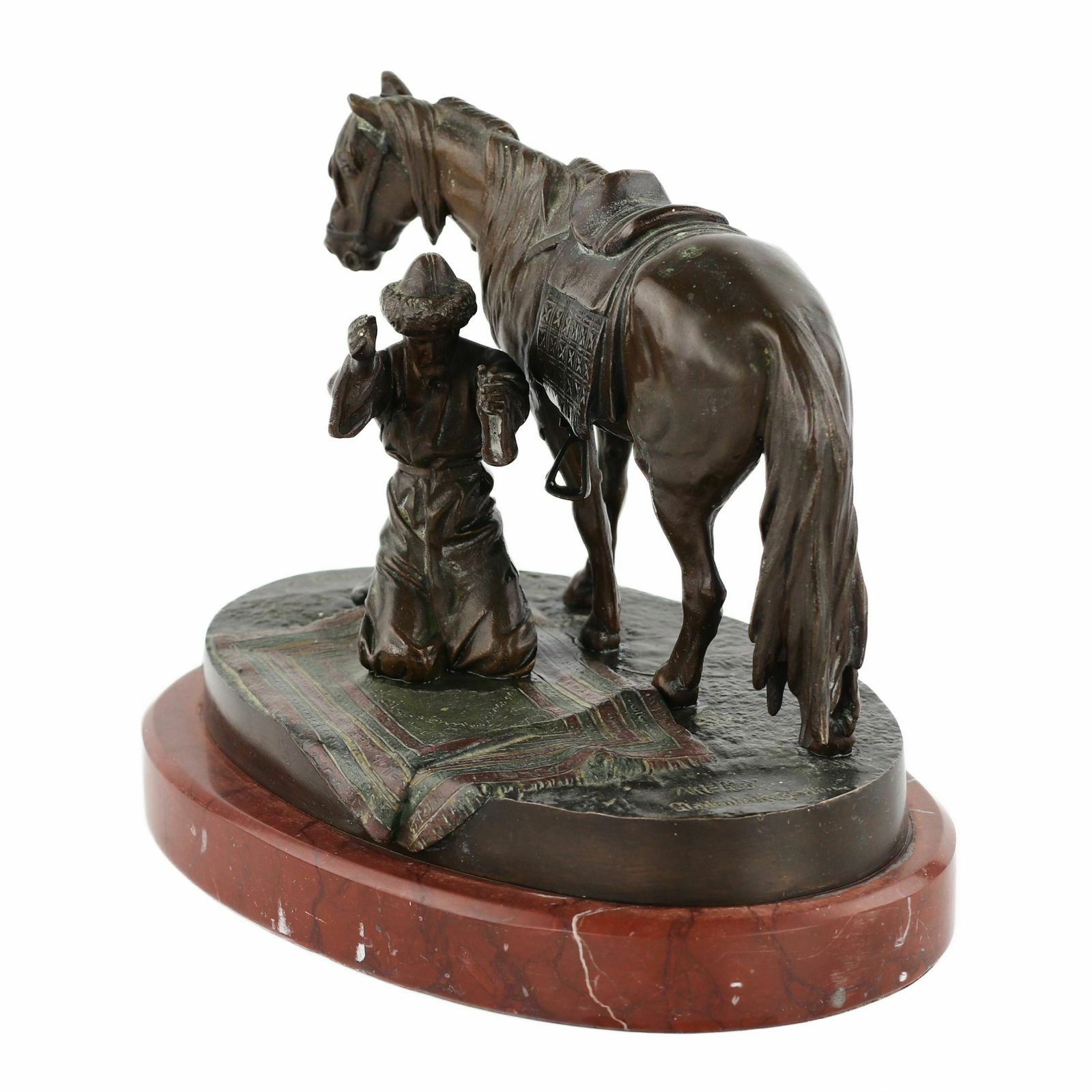 Bronze Figure Praying Muslim (Namaz In The Steppe) Bronze, A. Wolf. H. Gladenbeck & Sohn 1900s. photo buy
